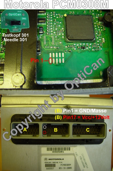 Motorola PCM 0308M (Mercury) pinout diagram 1